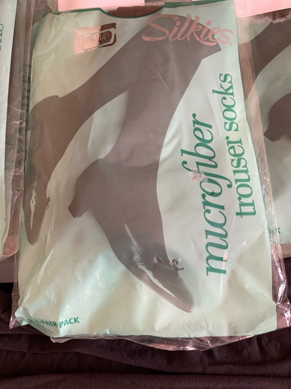 Silkies Microfiber Trouser Socks in Brown with Teal Packaging 5 packets 10 pair - Picture 2 of 6
